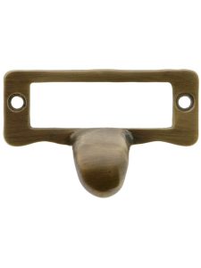 2 1/4″ Cast Brass Label Holder & Drawer Pull In Antique-By-Hand  |  Label Holders & Pulls Knobs & Pulls Label Holders & Pulls