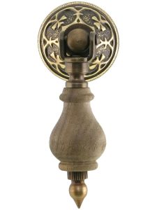 2 3/4″ Walnut Tear Drop Pull With Eastlake Rosette In Antique-By-Hand Finish  |  Drop Pulls Drop Pulls Drop Pulls