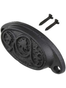 3 1/2″ Cast Iron Oval Bin Pull With Black Powder Coat – 3″ Center-to-Center  |  Bin Pulls Bin Pulls Bin Pulls