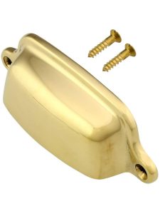 3 3/16″ Tapered Brass Bin Pull With Choice of Finish – 3″ Center-to-Center  |  Bin Pulls Bin Pulls Bin Pulls