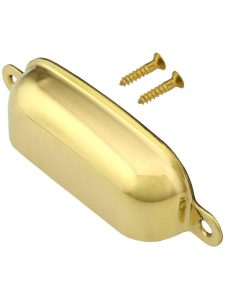 3 3/4″ Classic Stamped Brass Cup Pull With Choice of Finish – 3 5/16″ Center-to-Center  |  Bin Pulls Bin Pulls Bin Pulls