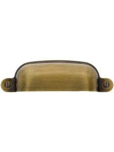 3 3/4″ Stamped Brass Bin Pull in Antique By Hand Finish – 3 5/16″ Center-to-Center  |  Bin Pulls Bin Pulls Bin Pulls