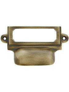 3 5/8″ Cast Brass Label Holder & Bin Pull With Choice of Finish  |  Label Holders & Pulls Knobs & Pulls Antique Brass/Oil-Rubbed Bronze/Satin Nickel/Un-Lacquered Brass