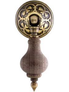 3″ Walnut Tear Drop Pull With Eastlake Rosette In Antique-By-Hand Finish  |  Drop Pulls Drop Pulls Drop Pulls