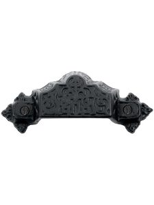 4 3/8″ Ornate Cast Iron Bin Pull With Black Powder Coat – 2 7/8″ Center-to-Center  |  Bin Pulls Bin Pulls Bin Pulls