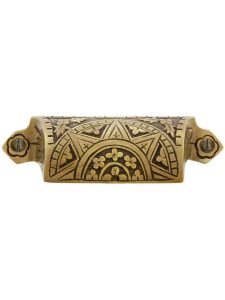 4″ Cast Brass Sunburst Bin Pull In Antique-By-Hand Finish – 3 1/4″ Center-to-Center  |  Bin Pulls Bin Pulls Bin Pulls