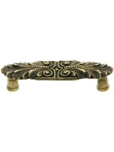 Acanthus Drawer Pull – 3″ Center to Center  |  Pulls Knobs & Pulls Antique Brass/Antique Pewter/Brite Brass/Satin Nickel