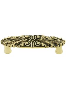 Acanthus Drawer Pull – 3″ Center to Center  |  Pulls Knobs & Pulls Antique Brass/Antique Pewter/Brite Brass/Satin Nickel