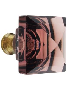 Amethyst Square Crystal Knob with Solid Brass Base  |  Knobs Knobs Antique Brass/Oil-Rubbed Bronze/Polished Brass/Polished Chrome/Polished Nickel/Satin Nickel