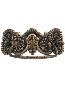 Brass American-Oak Drawer Pull in Antique-By-Hand – 3″ Center-to-Center  |  Bail Pulls Bail Pulls Bail Pulls