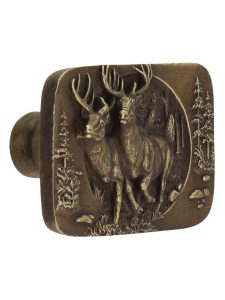 Bucks on the Run Cabinet Knob  |  Knobs Knobs Antique Brass/Antique Copper/Antique Pewter