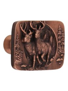 Bucks on the Run Cabinet Knob  |  Knobs Knobs Antique Brass/Antique Copper/Antique Pewter