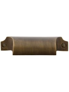 Cast Brass Bin Pull In Antique-By-Hand Finish – 3 1/4″ Center-to-Center  |  Bin Pulls Bin Pulls Bin Pulls