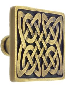 Celtic Isles Square Knob – 1 3/8″ x 1 3/8″  |  Knobs Knobs Antique Brass/Antique Copper/Antique Pewter