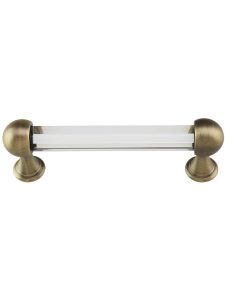 Crystal Handle Pull – 3 3/4″ Center-to-Center  |  Pulls Knobs & Pulls Antique Brass/Antique Pewter/Polished Brass/Polished Chrome/Polished Nickel/Satin Nickel/Timeless Bronze