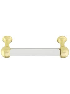 Crystal Handle Pull – 3 3/4″ Center-to-Center  |  Pulls Knobs & Pulls Antique Brass/Antique Pewter/Polished Brass/Polished Chrome/Polished Nickel/Satin Nickel/Timeless Bronze