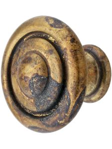 Double-Ringed Cabinet Knob – 1 3/16″ Diameter  |  Knobs Knobs Antique Brass Distressed