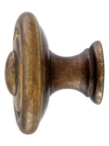 Double-Ringed Cabinet Knob – 1 3/16″ Diameter  |  Knobs Knobs Antique Brass Distressed