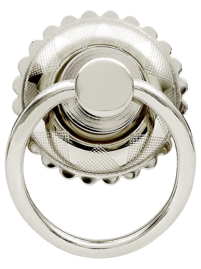 Eastlake Round Ring Pull In Brass or Nickel Finishes  |  Ring Pulls Knobs & Pulls Polished Nickel/Un-Lacquered Brass