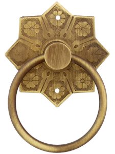 Eastlake Star Pattern Ring Pull  |  Ring Pulls Knobs & Pulls Antique Brass/Polished Nickel/Un-Lacquered Brass