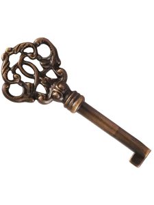 Extra Large Solid-Brass Barrel Key With Decorative Bow in Antique-by-Hand  |  Skeleton Keys Locks, Keys & Covers Skeleton Keys