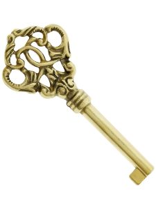 Extra Large Solid Brass Barrel Key With Decorative Bow  |  Skeleton Keys Locks, Keys & Covers Skeleton Keys