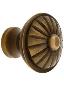 Fluted Brass Cabinet Knob – 1 1/4″ Diameter  |  Knobs Knobs Knobs