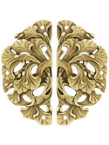 Ginkgo Leaf Hinge Plates – 1 1/2″ x 2 1/2″  |  Strap Cabinet Hinges Antique Brass/Antique Pewter