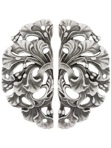 Ginkgo Leaf Hinge Plates – 1 1/2″ x 2 1/2″  |  Strap Cabinet Hinges Antique Brass/Antique Pewter