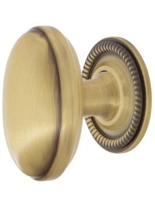 Homestead Cabinet Knob – 1 1/8″ x 1 3/4″ with Rope Rosette  |  Knobs Knobs Antique Brass/Antique Pewter/Polished Brass/Polished Chrome/Polished Nickel/Satin Brass/Satin Nickel/Timeless Bronze/Un-Lacquered Brass