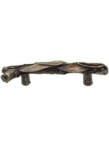 Leafy Branch Drawer Pull – Left Hand – 3″ Center-to-Center  |  Pulls Knobs & Pulls Antique Brass/Antique Copper/Antique Pewter/Dark Brass/Hand Tinted Antique Brass