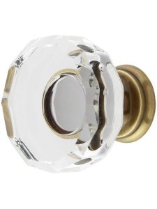 Lowell Crystal-Glass Cabinet Knob – 1 3/8″ Diameter  |  Knobs Knobs Antique Brass/Antique Pewter/Matte Black/Oil-Rubbed Bronze/Polished Brass/Polished Chrome/Polished Nickel/Satin Brass/Satin Nickel