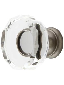 Lowell Crystal-Glass Cabinet Knob – 1 3/8″ Diameter  |  Knobs Knobs Antique Brass/Antique Pewter/Matte Black/Oil-Rubbed Bronze/Polished Brass/Polished Chrome/Polished Nickel/Satin Brass/Satin Nickel