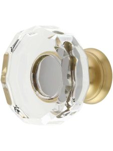 Lowell Crystal-Glass Cabinet Knob – 1 3/8″ Diameter  |  Knobs Knobs Antique Brass/Antique Pewter/Matte Black/Oil-Rubbed Bronze/Polished Brass/Polished Chrome/Polished Nickel/Satin Brass/Satin Nickel