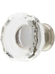 Lowell Crystal-Glass Cabinet Knob – 1 3/8″ Diameter  |  Knobs Knobs Antique Brass/Antique Pewter/Matte Black/Oil-Rubbed Bronze/Polished Brass/Polished Chrome/Polished Nickel/Satin Brass/Satin Nickel