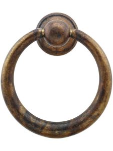 Medium Classic Ring Pull – 1 9/16″ x 1 13/16″  |  Ring Pulls Knobs & Pulls Antique Brass Distressed/Old Polished Brass