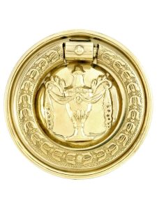 Medium Federal Style Single Post Pull in Unlacquered Brass  |  Ring Pulls Knobs & Pulls Ring Pulls