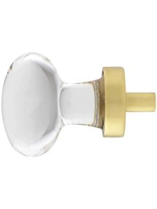 Medium Hampton Crystal Cabinet Knob with Solid-Brass Base  |  Knobs Knobs Antique Brass/Antique Pewter/Matte Black/Oil-Rubbed Bronze/Polished Brass/Polished Chrome/Polished Nickel/Satin Brass/Satin Nickel