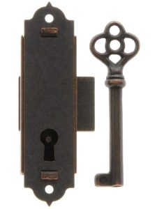 Narrow Vertical Cabinet Lock With Antique Bronze Finish  |  Cabinet Locks Cabinet Locks Cabinet Locks