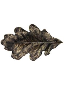 Oak Leaf Bin Pull – 3″ Center-to-Center  |  Bin Pulls Bin Pulls Antique Brass/Antique Copper/Antique Pewter/Hand Tinted Antique Brass