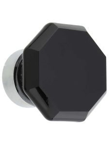 Octagonal Black Crystal Knob – 1 7/16″ Diameter  |  Knobs Knobs Knobs