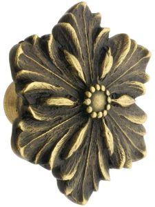 Opulent Flower Cabinet Knob – 1 5/8″ Diameter  |  Knobs Knobs Antique Brass/Antique Pewter/Brite Brass/Satin Nickel