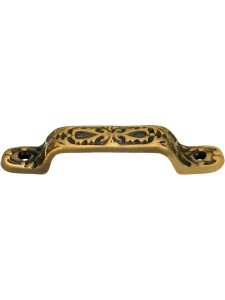 Ornate Cast Brass Drawer Pull in Antique-By-Hand – 3 1/4″ Center to Center  |  Pulls Knobs & Pulls Pulls