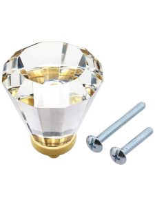 Over-Sized Brookmont Crystal-Glass Cabinet Knob – 1 3/4″ Diameter  |  Knobs Knobs Antique Brass/Antique Pewter/Matte Black/Oil-Rubbed Bronze/Polished Brass/Polished Chrome/Polished Nickel/Satin Brass/Satin Nickel