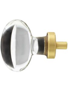 Over-Sized Hampton Crystal Cabinet Knob with Solid-Brass Base  |  Knobs Knobs Antique Brass/Antique Pewter/Matte Black/Oil-Rubbed Bronze/Polished Brass/Polished Chrome/Polished Nickel/Satin Brass/Satin Nickel