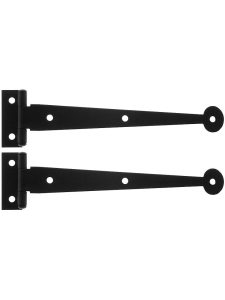 Pair of 6″ Smooth Iron 3/8″ Offset Bean Strap Hinges  |  Strap Cabinet Hinges Strap