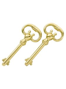 Pair of Brass Plated Two-Bitted Keys  |  Skeleton Keys Locks, Keys & Covers Skeleton Keys