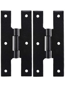 Pair of Hand-Forged “H” Style Cabinet Hinges – 4″ H x 1 7/8″ W  |  Surface Hinges Cabinet Hinges Surface Hinges