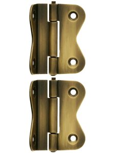 Pair of Large Butterfly Offset Cabinet Hinges in Antique-By-Hand – 1 3/4″ x 2″  |  Offset Hinges Cabinet Hinges Offset Hinges