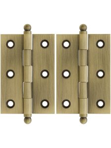 Pair of Premium Solid Brass Cabinet Hinges – 2 1/2″ x 1 3/4″  |  Butt Hinges Butt Hinges Antique Brass/Oil-Rubbed Bronze/Polished Brass/Polished Chrome/Polished Nickel/Satin Nickel/Un-Lacquered Brass